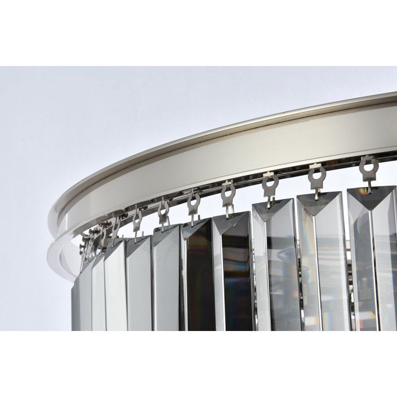 Yazmin 17 - Light Dimmable Tiered Chandelier, Gray, Polished Nickel