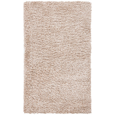 Shag Solid Color Area Rug In Beige