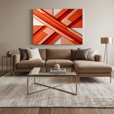 Geometric Abstraction 78 Red Canvas Wall Art