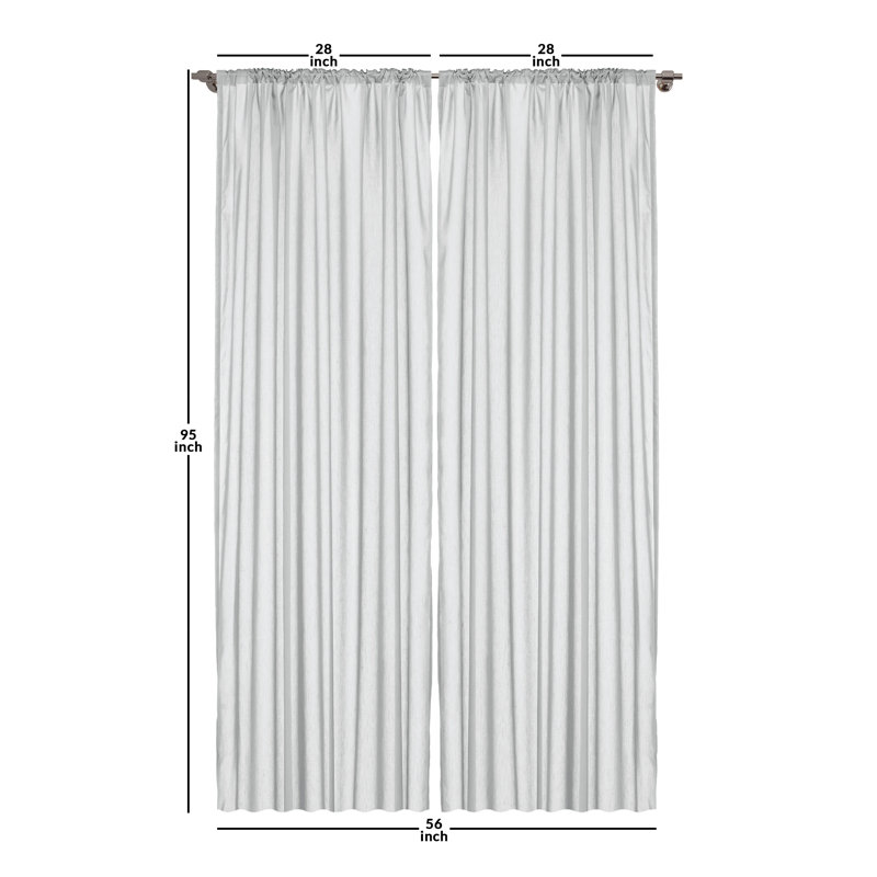 Ruby Red Polyester Room-Darkening Rod Pocket Curtain Panels