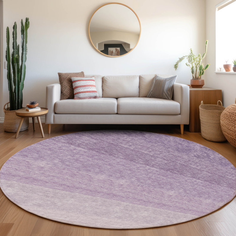  Machine Washable Indoor/Outdoor Kitchen Mat, Round 8'