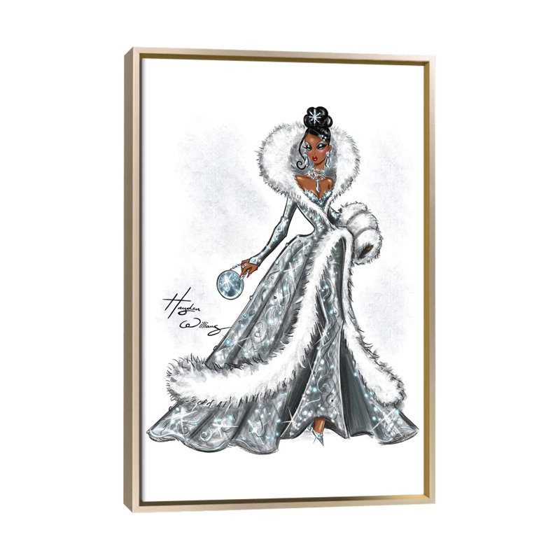 Givre d'hiver - HWI579, H 48 po x l 32 po, Impression sur toile flottante sans passe-partout, Champagne