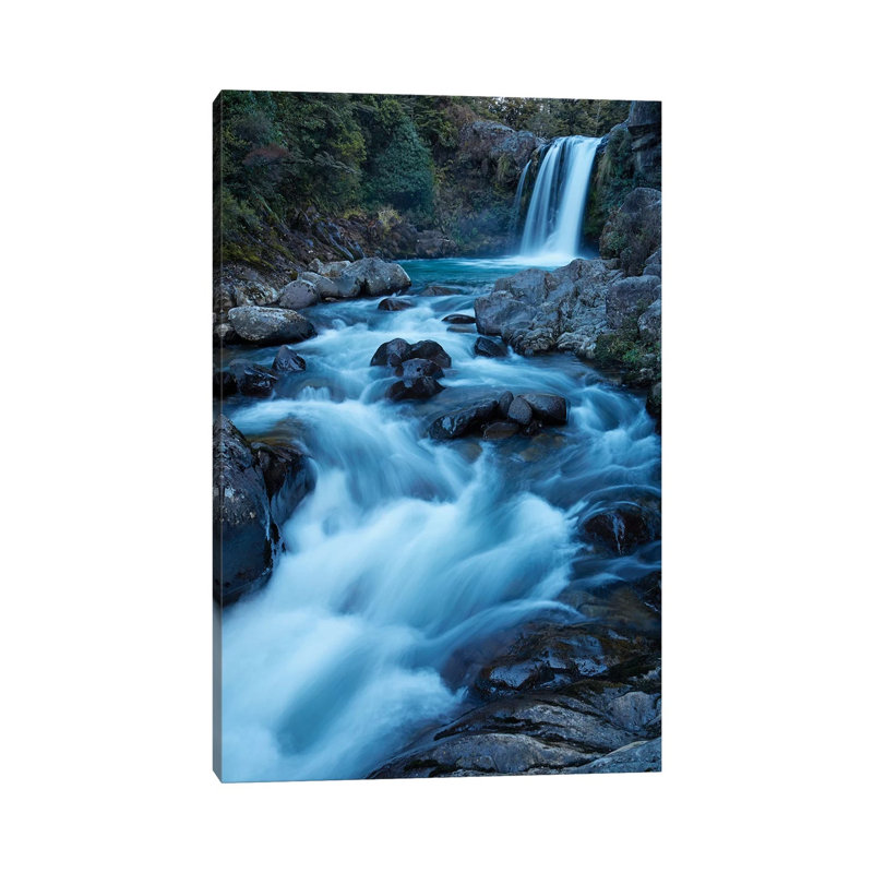 Tawhai Falls, Whakapapanui Stream, Tongariro National Park, Central Plateau, North Island, New Zealand by David Wall - Wrapped Canvas Print