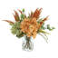 Hydrangea and Heather Fall Arrangement in a Glass Vase