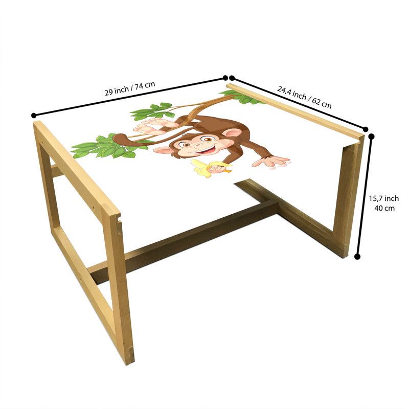 Iretha Trestle Coffee Table, 40cm H x 74cm W x 62cm D