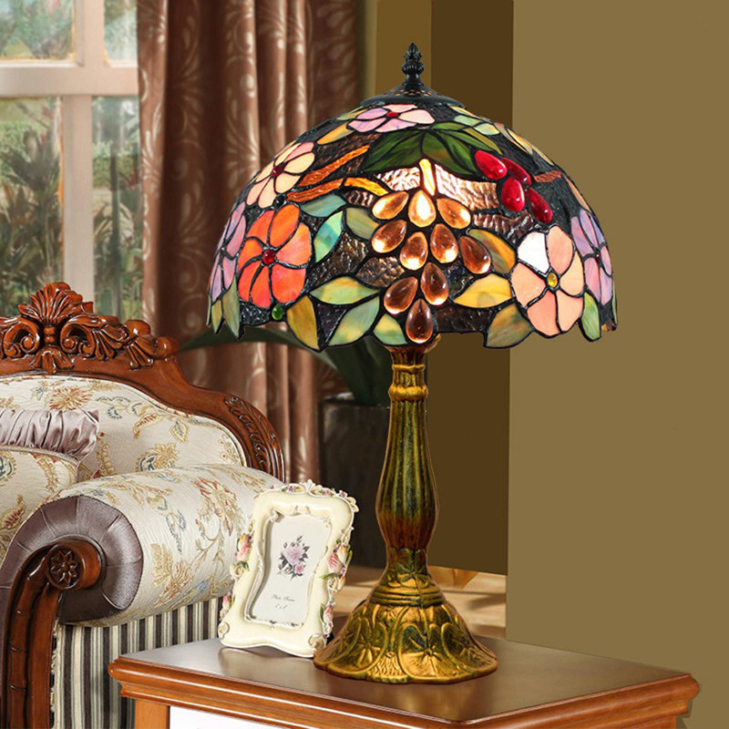Lampe de table rétro Vintage Floral