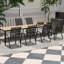 Ensemble de 4 chaises de patio, tissu extérieur en polyester et structure en métal-1275421179