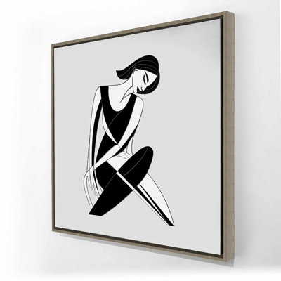 Femme assise - Toile encadrée beauté figurative