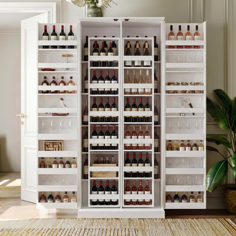 Bar à vin blanc 72,2 "avec tablettes tournantes
