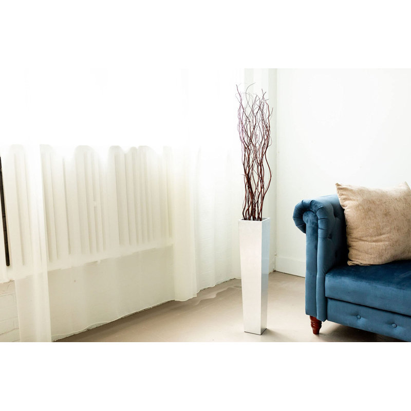 Vase de plancher en bois, Blanc, H 27 po x l 6 po x P 6 po