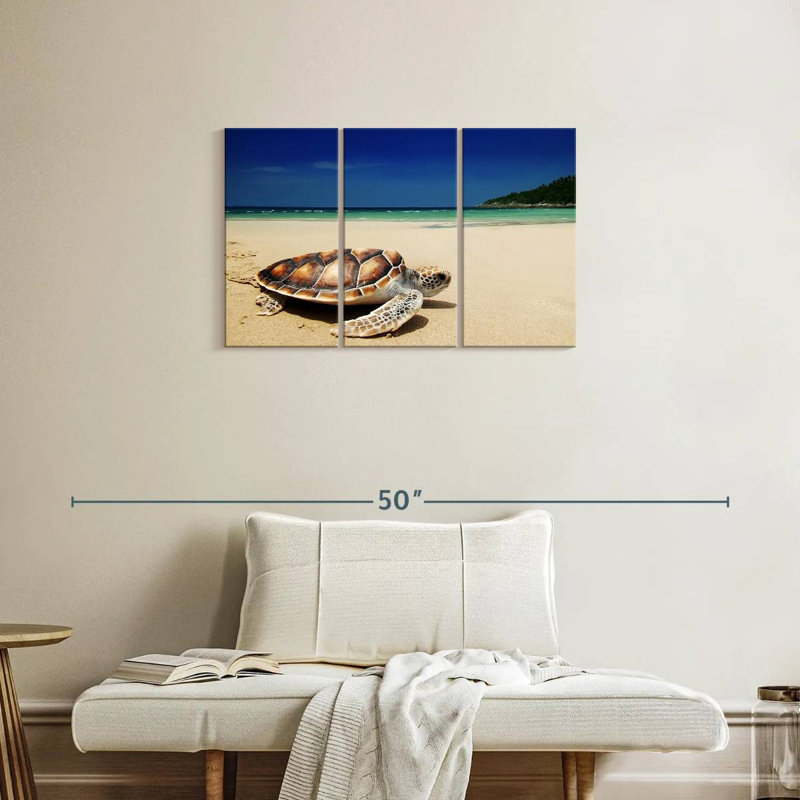 Turtle On Beach, 20" H x 33" W