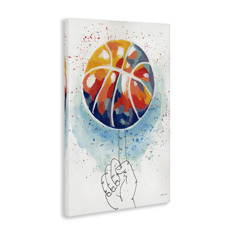  Art abstrait sur toile, "Abstract Basketball Trick" par Yvette St. Amant, H 36 po x l 24 po