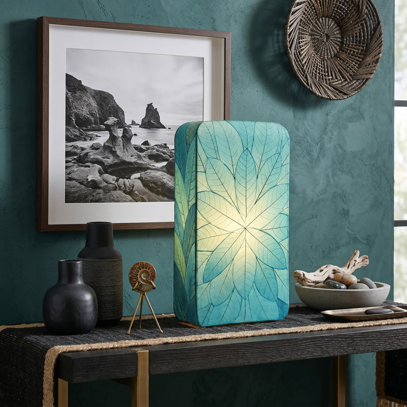 Lampe feuilles de cacao, Bleu mer