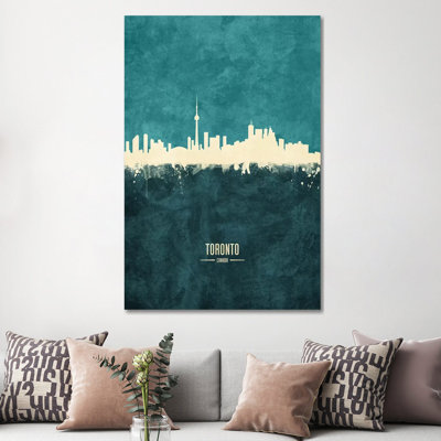 Toronto Canada Skyline by Michael Tompsett - Wrapped Canvas Print
