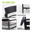 Méridienne d'extérieur moderne avec coussin Sunbrella - structure en aluminium noir Ember, dossier ergonomique et assise de patio résistante aux intempéries