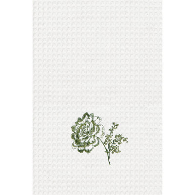 Devon Moss Embroidered Cotton Kitchen Towel