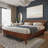 Acacia Aurora Premium Solid Wood Platform Bed Frame and High Headboard, King Bed Frame with Headboard Included, Mid Century Modern Bed Frame-82628790-82628791