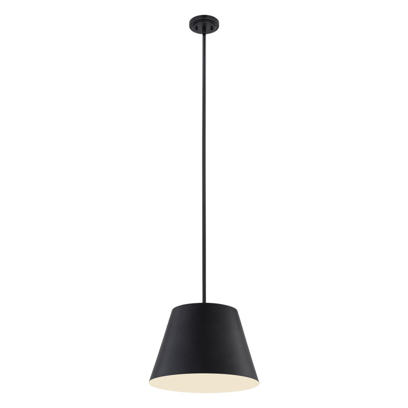 Luminaire suspendu à 1 lumière Wolleik, Noir mat, H 94,5 po x l 18 po x P 18 po