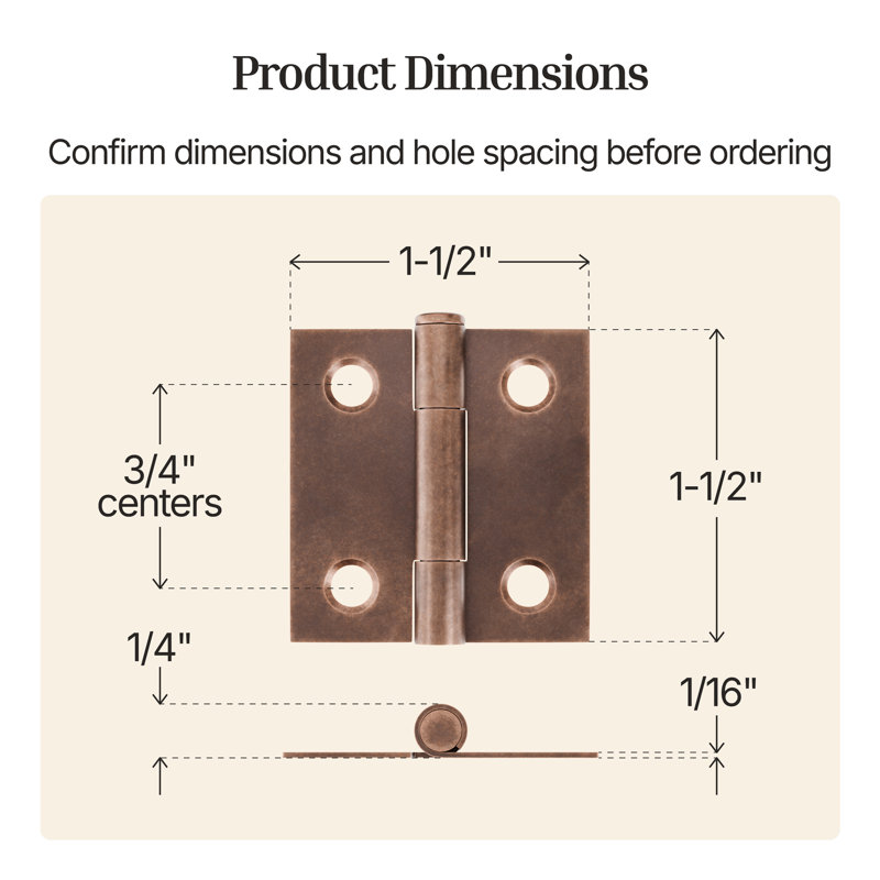 Butt Hinges, Copper