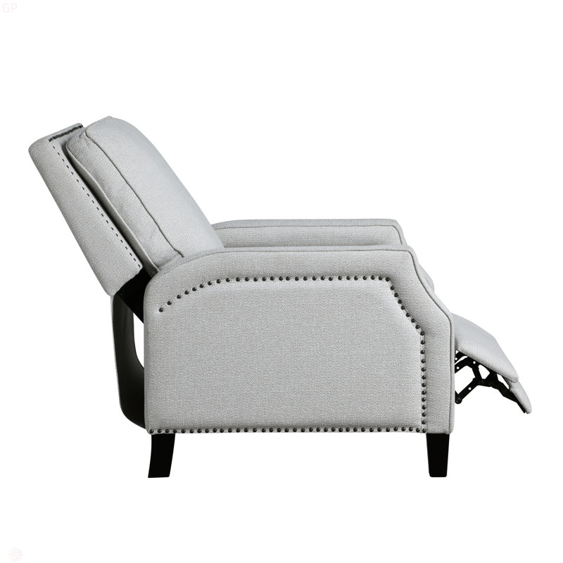 Push Back Reclining Chair Transitional Style Chenille Fabric Self-Reclining Motion Chair 1Pc Cushion Seat Modern Living Room Furniture