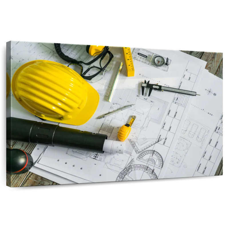 Alcaraz Drawing And Construction Tools, 34" H x 51" W