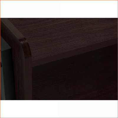 Space-Saving Contemporary Coffee Table with 2 Drawers – Black Laminate &amp; Metal for Small Living Areas