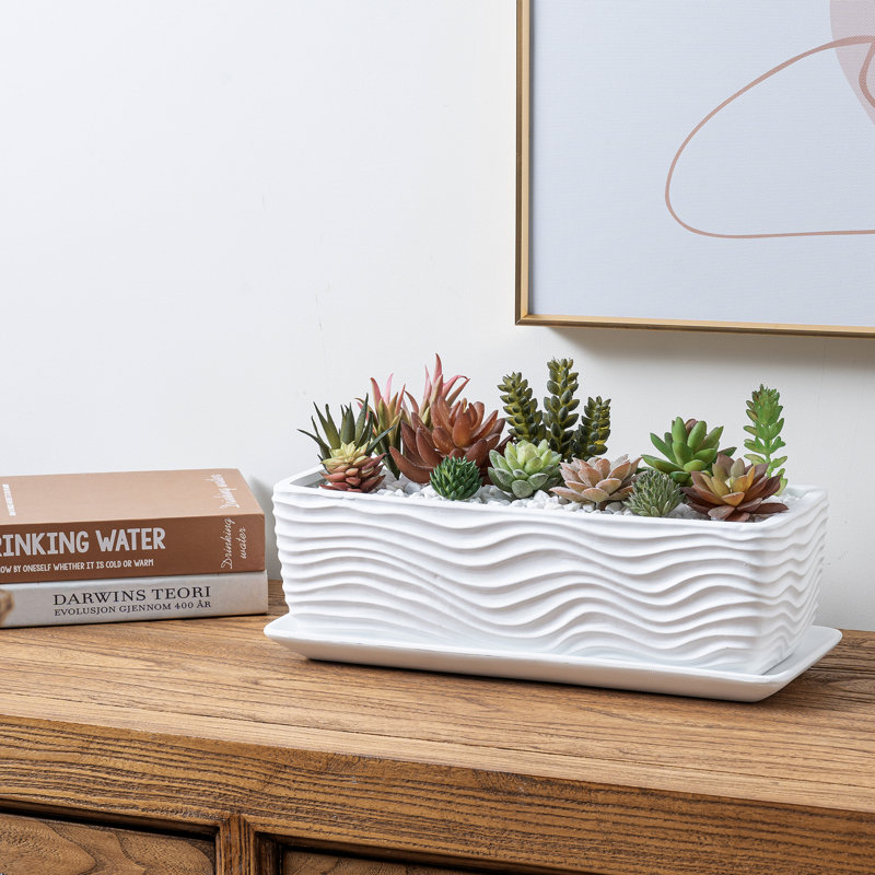 Jardinière d'intérieur d'intérieur en céramique blanche