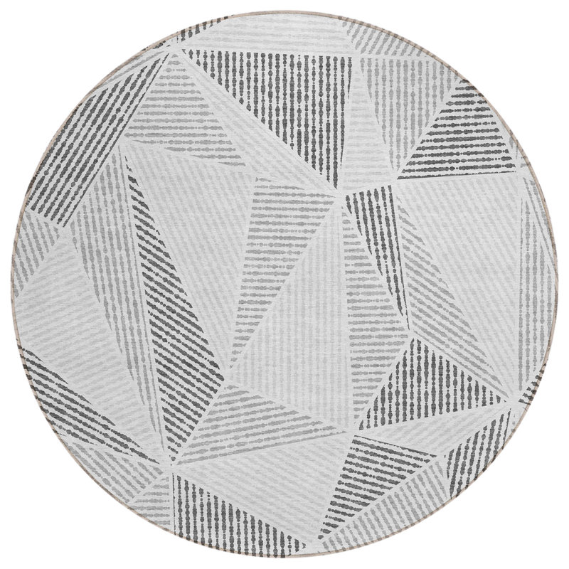 Itzayana Geometric Indoor / Outdoor Rug, Round 8'