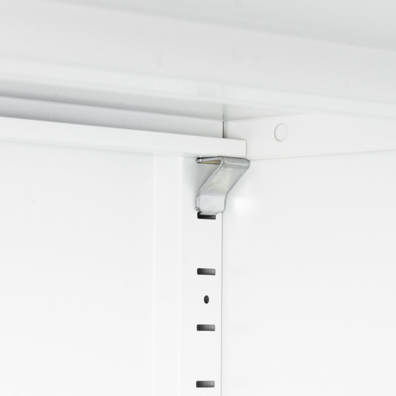 Metal File Cabinet In White Color, 2 Adjustable Shelves For Gym And Warehouse Use, Lockable, High - Grade Lock, Strength, 32.33 Height, 16.03 Width, Depth, Wall Mountable, Easy Assembly With Online
