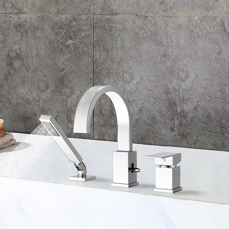 Waterfall Tub Faucet With - 9.82 Lb Weight And 59" Hose 4" Height Stainless Steel