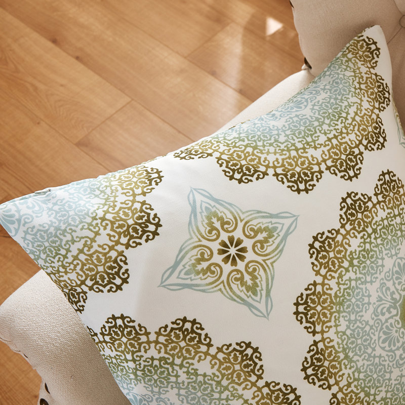 Housse de coussin en polyester Delia, Branche d’olivier, 20 po X 20 po