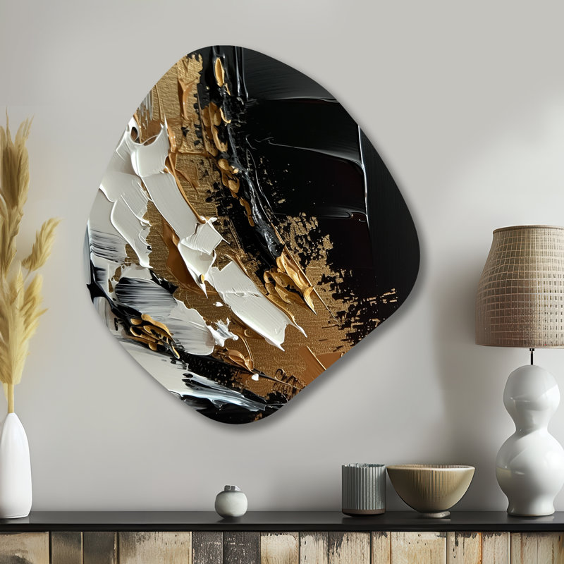 Cécile - art mural asymétrique en forme de nébuleuse abstraite, H 35 po x l 31 po