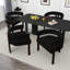 Fauteuil de salle à manger ergonomique noir avec siège rembourré, capacité de 300 livres, siège moderne de l 22,05 po x P 18,90 po-1353995145-1353995146