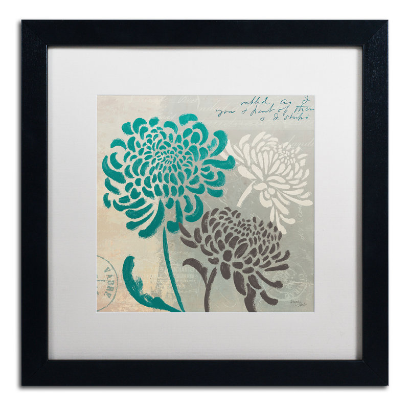 « chrysanthèmes "i », impression encadrée, Blanc, H 16 po x l 16 po