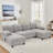 U-shaped Sectional Sofa With Dual Chaise Lounges, Storage Pockets And Armrest Pillows-950727183