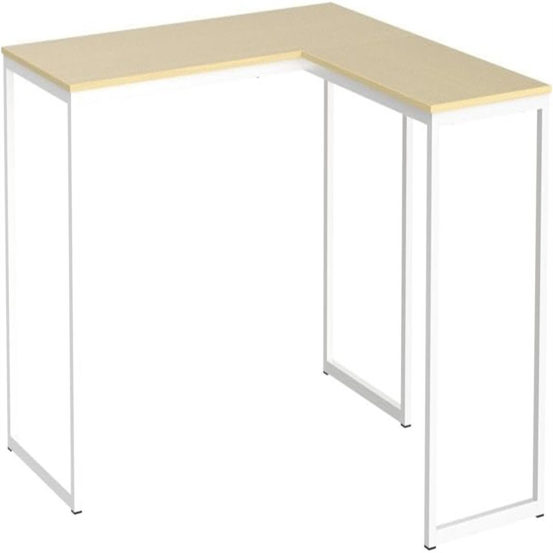 Bureau d'écriture en L Chaddie, H 27,99 po x l 47,99 po, Brun / blanc