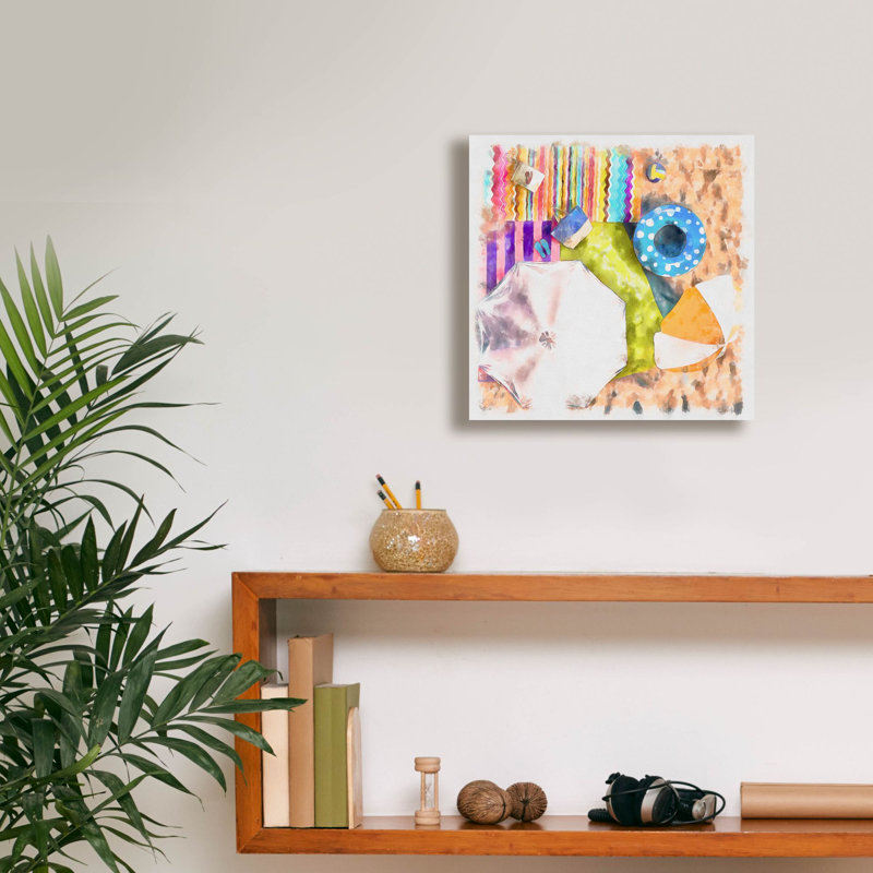"Epic Graffiti" Bird's Eye Beach 1 "par Alonzo Saunders, art mural sur toile, 12 po x 12 po, H 12 po x l 12 po