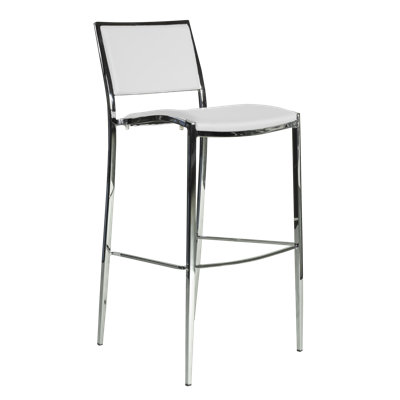 Upholstered Counter Stool with Metal Frame