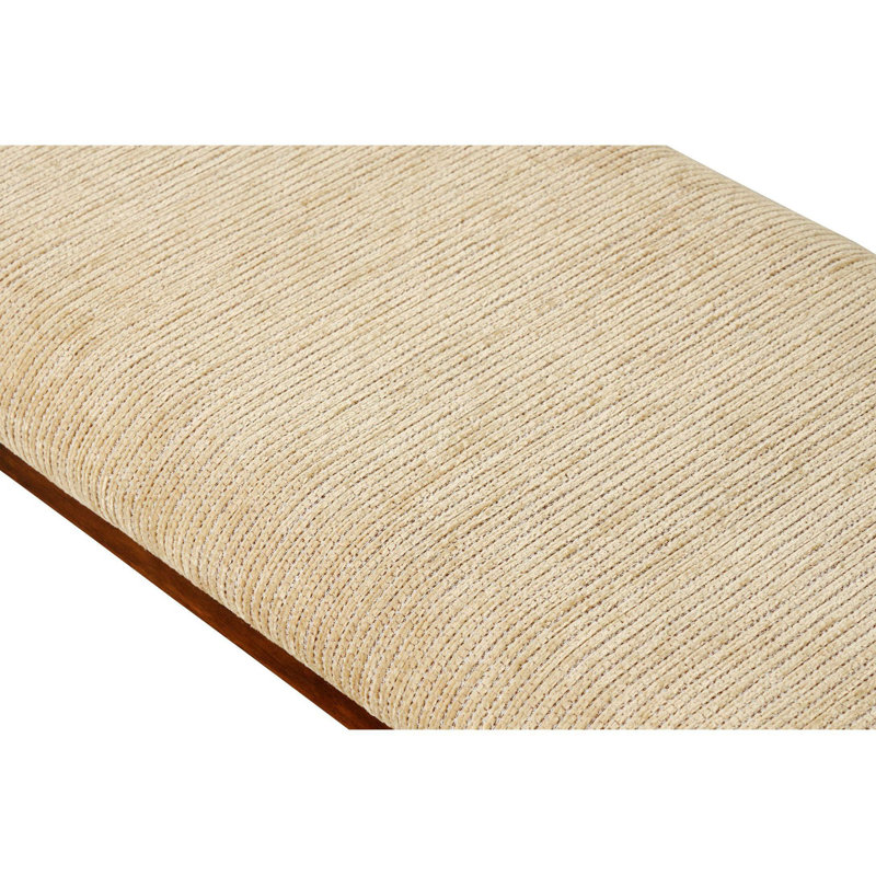 Veliz Polyester Upholstered Bench, Walnut/Beige