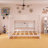 Wood Frame Queen Over Queen Size Bunk Bed With Storage Shelves And USB Ports-2095352662