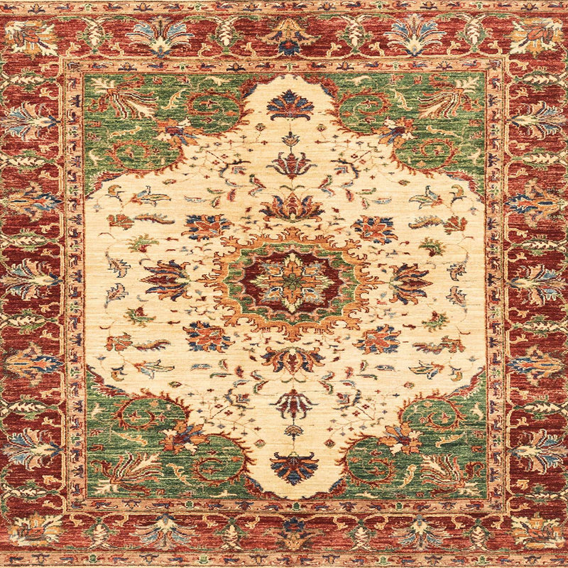 Tapis abstrait moderne 3381, Carré 7 pi
