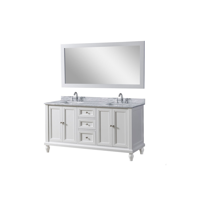 60'' Double Bathroom Vanity with Marble Top