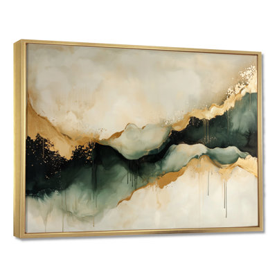 Abstract Liquid Ink Divide Fight Of Emerald III - Abstract Liquid ink Wall Art