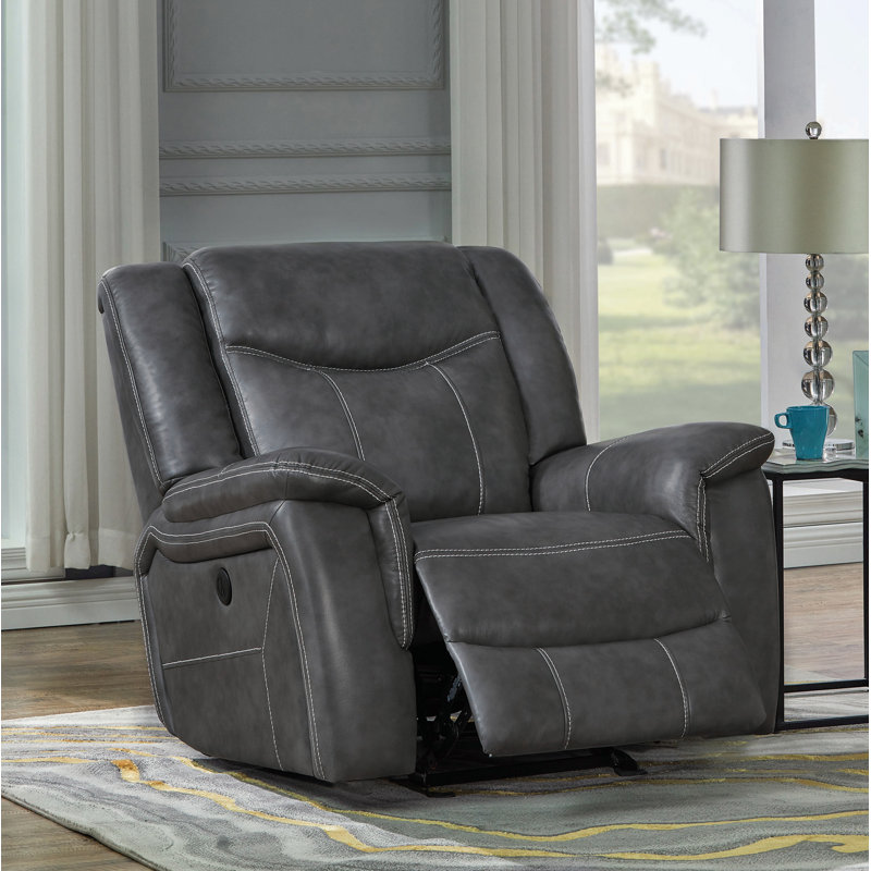 Corneau Faux Leather Recliner, Manual
