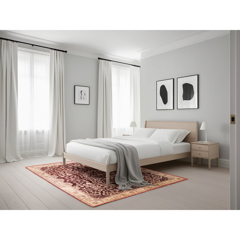 Tapis beige / rouge Ottar, Rectangle 5 pi x 7 pi