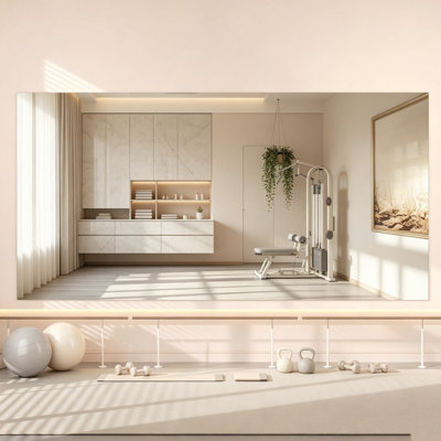 Miroir L 72 "x l 36" l-1pc Grand miroir complet sans cadre pour l'entraînement, le yoga, le garage, la chambre à coucher, la danse