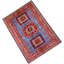 Wool Oriental Area Rug in Red/Light Blue/Orange