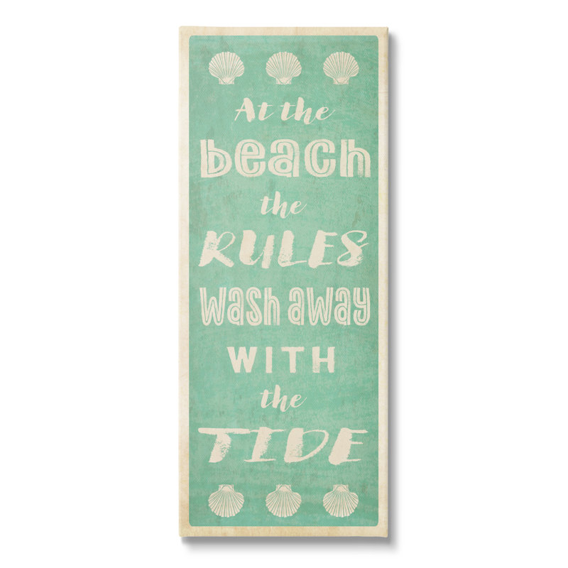 «Beach Rules», art mural sur toile surdimensionné rustique par Graffitee Studios an-219, H 30 po x l 30 po x P 1,5 po