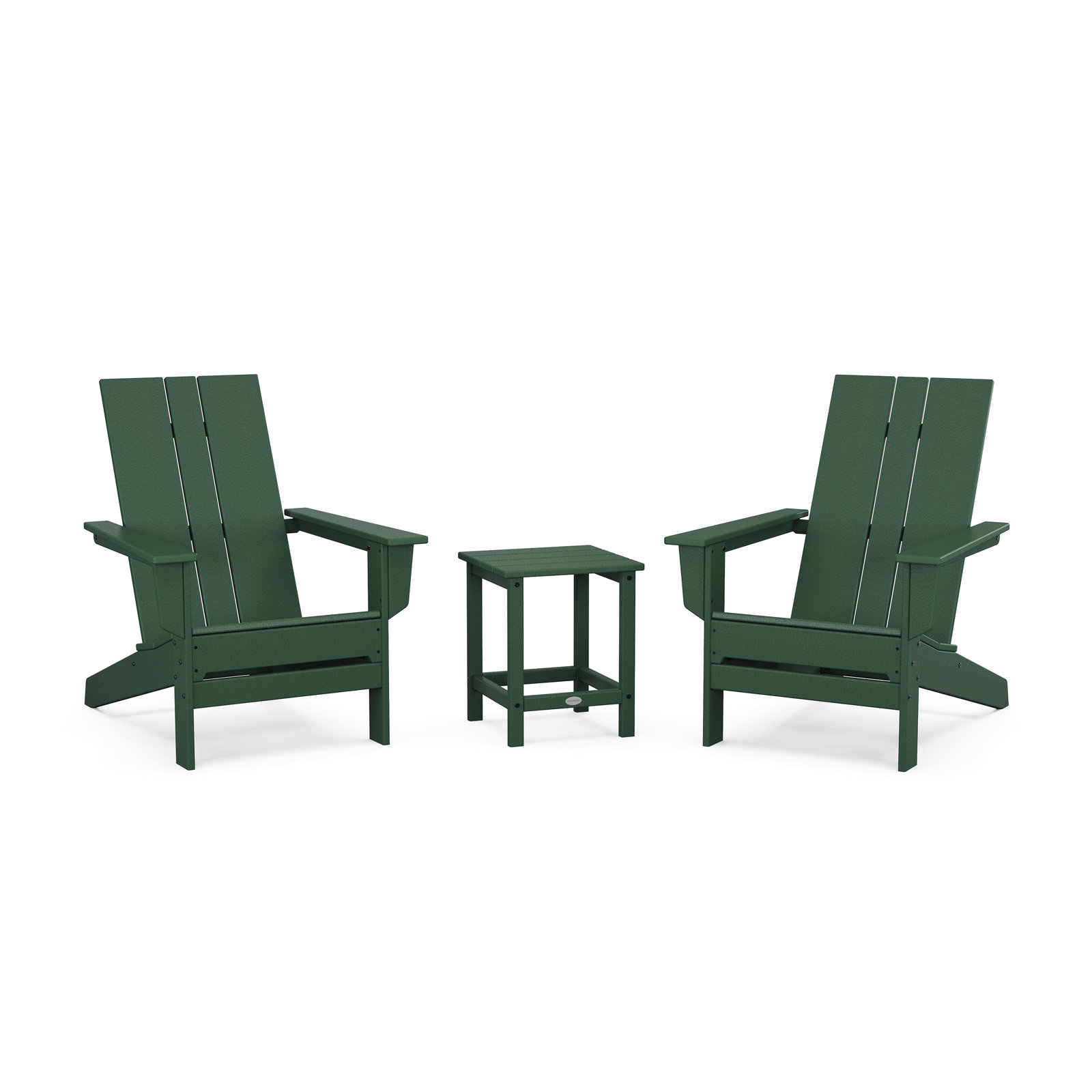 POLYWOOD x AllModern Adirondack Chairs with Table, Green