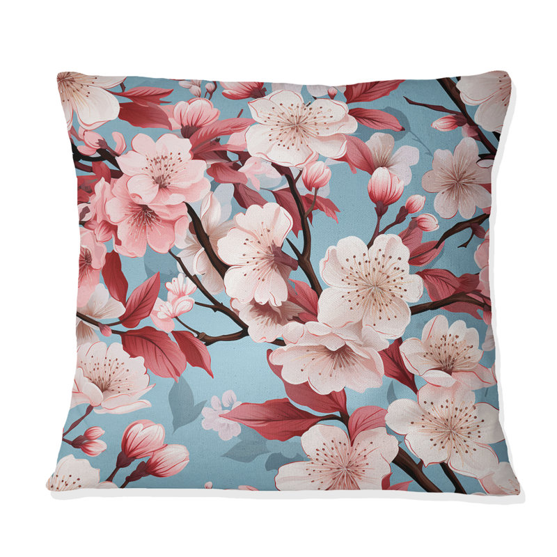 Coussin décoratif en polyester Cherry Blossom Bliss II, H 18 po x l 18 po